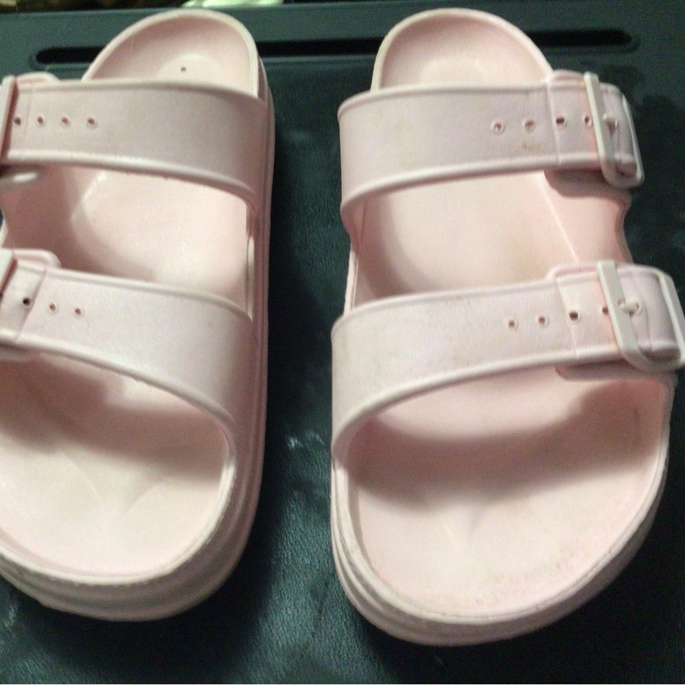 Pink Slide Sandals with Adjustable Straps